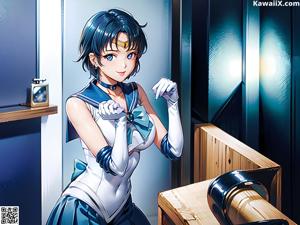 A girl in a sailor outfit is posing for a picture.