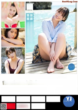 A woman in a bikini on the cover of a magazine.